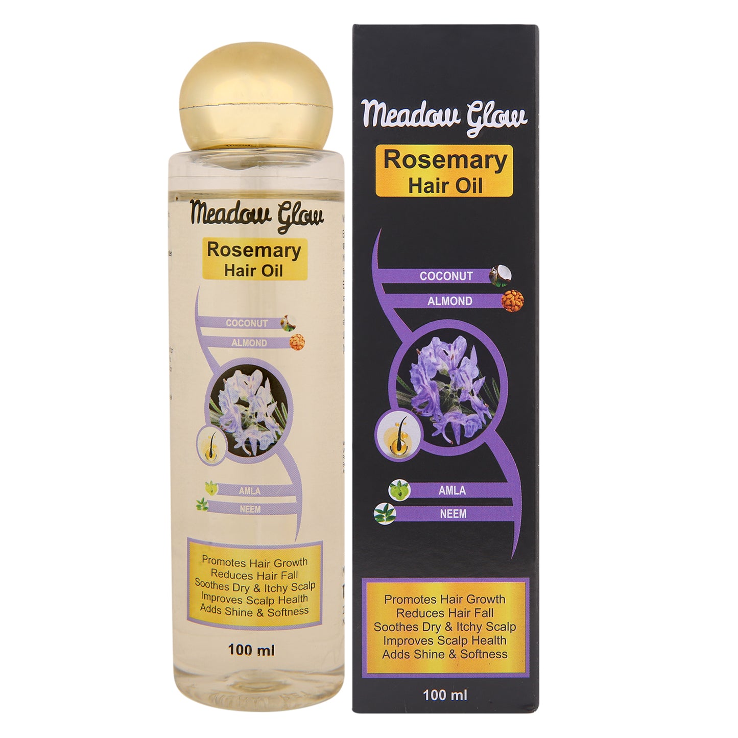 Rosemary Hair Oil with Coconut | Almond, Amla, Neem for Hair Growth | Dry Scalp Treatment (100ml)