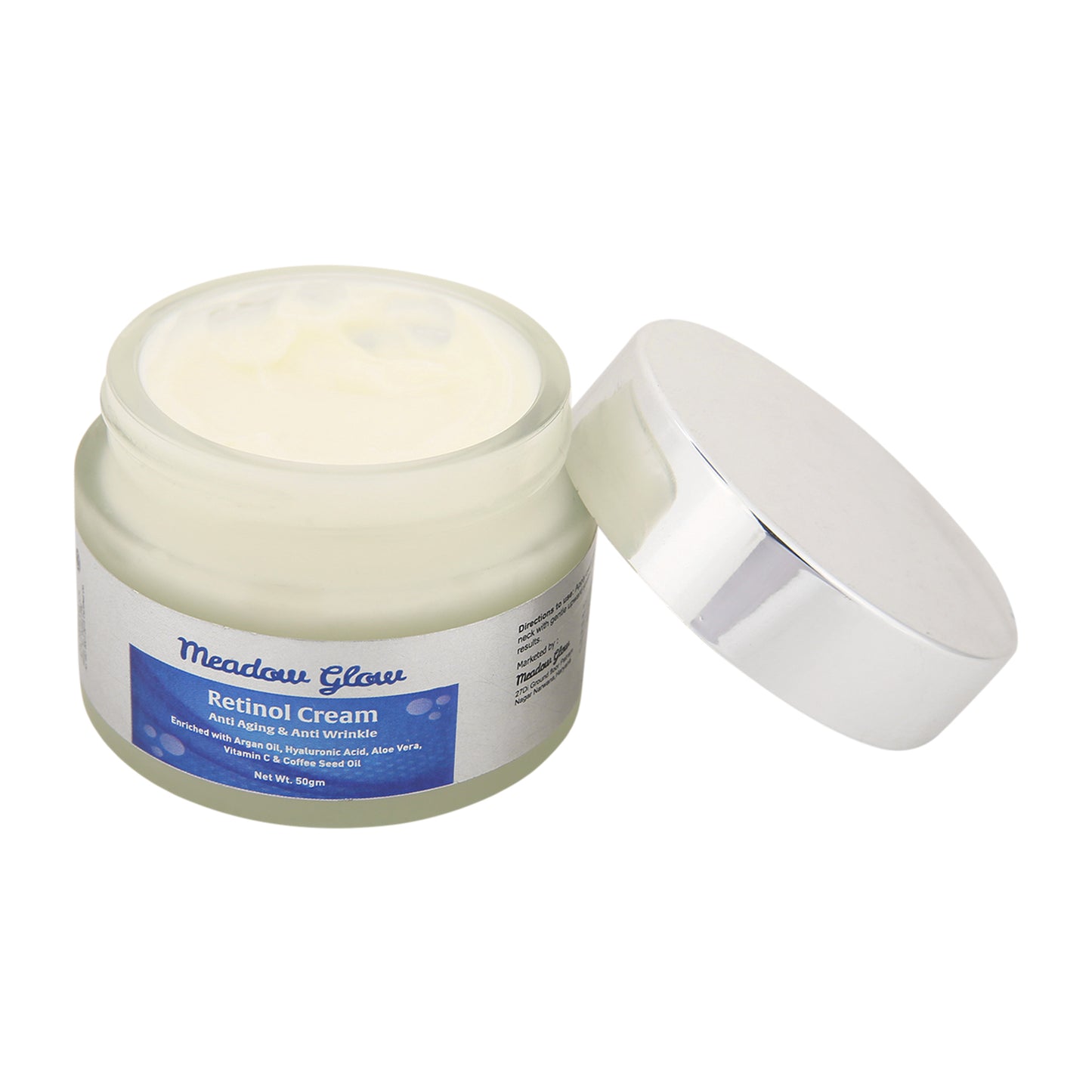 Meadow Glow Retinol Cream with Argan Oil | Hyaluronic Acid, Aloe Vera, Coffee Seed Oil | Anti Aging Anti Wrinkle Face Moisturizer ( 50gm )