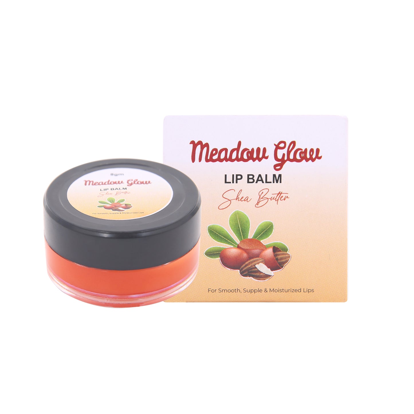 Meadow Glow Natural Lip Balm | Shea Butter, Almond Oil & Vitamin E | Hydrating & Soothing Formula | 8g Box