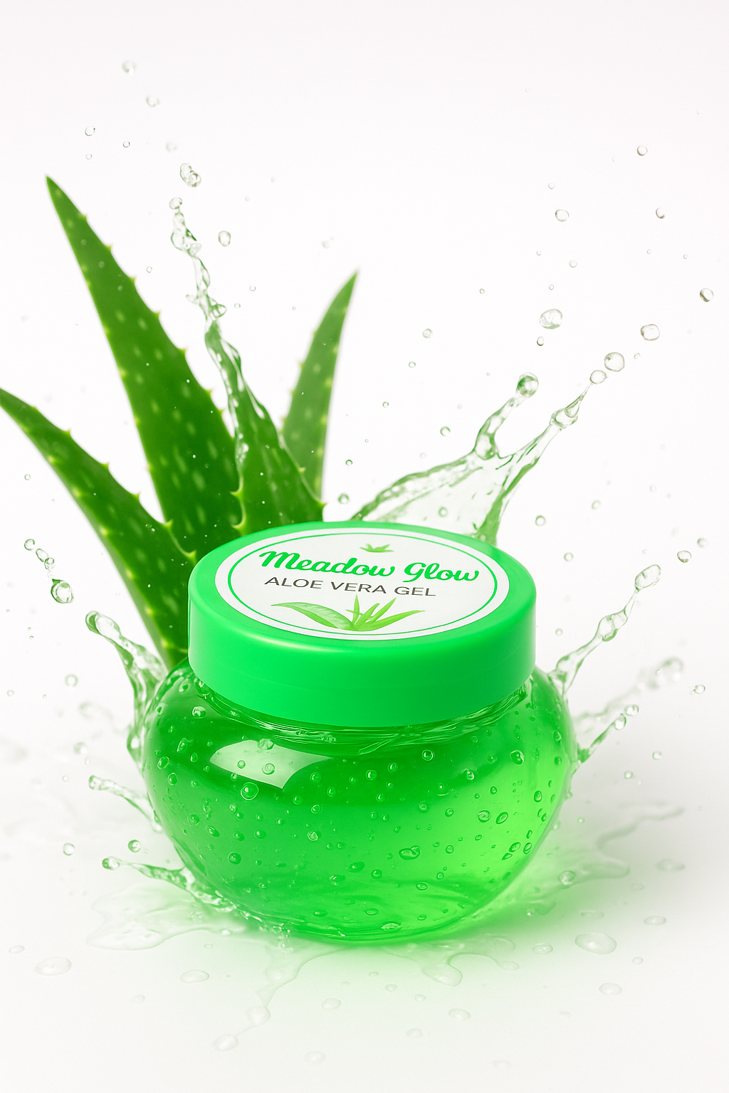 Meadow Glow Aloe Vera Gel | Natural Soothing and Moisturizing Face and Hair Gel | Hydrating, Sunburn Relief and Skin Brightening Gel for All Skin Types 100g